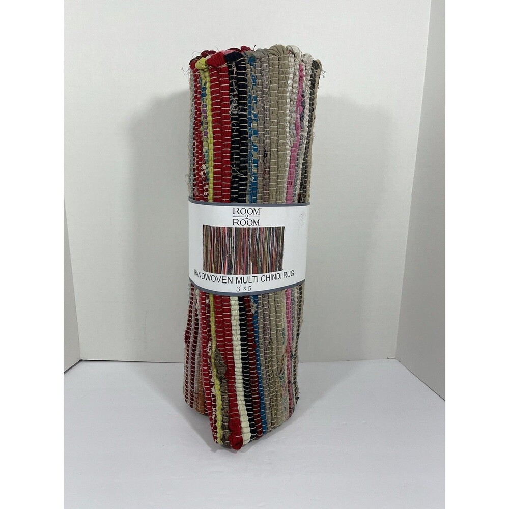 Room 2 Room Handwoven Multicolored Chindi Rug NIP